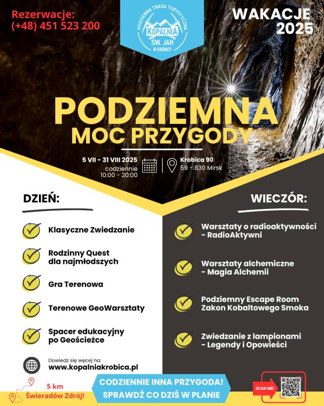 Wakacje w Kopalni św. Jan w Krobicy